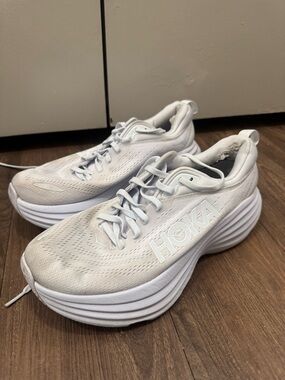 Hoka Women's White Max Cushioning Running Shoes